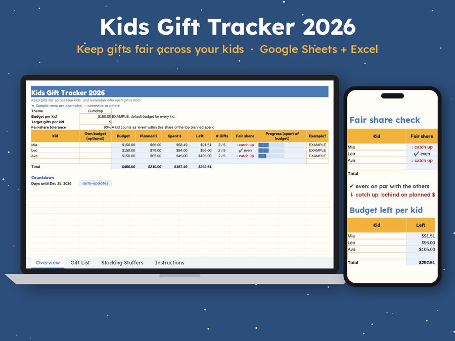 Kids Gift Tracker 2026 preview